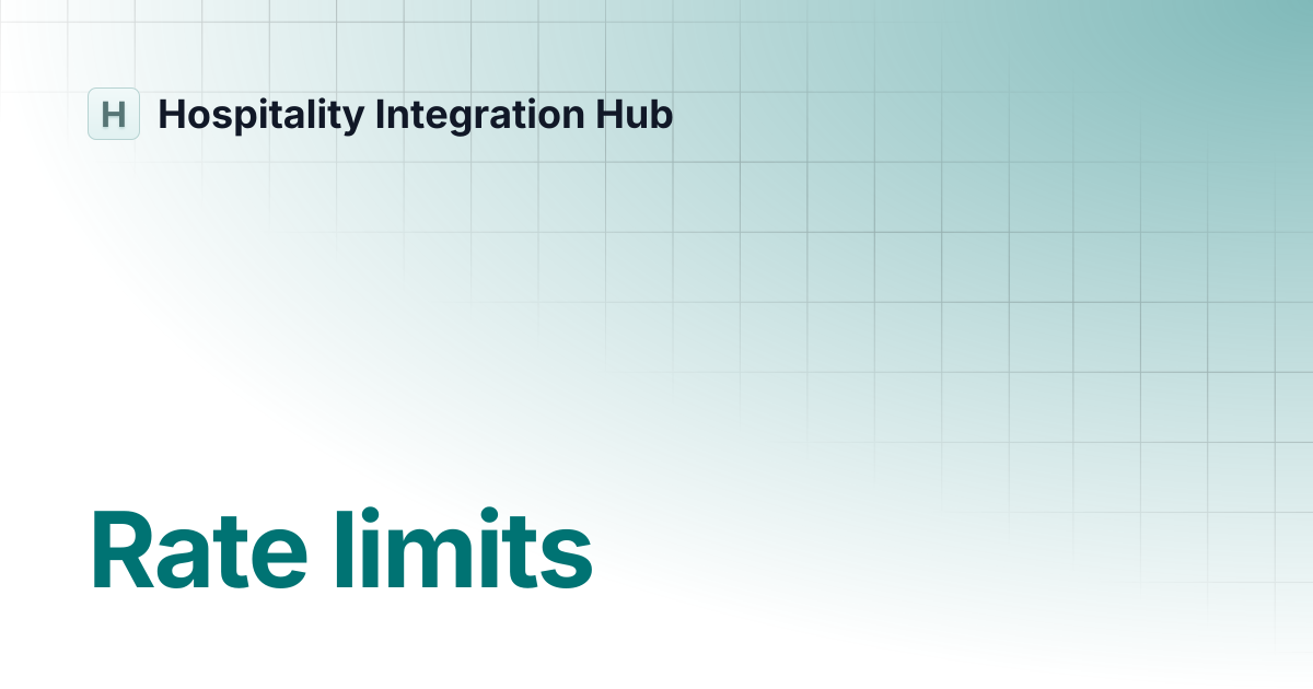 Rate limits | Hospitality Integration Hub